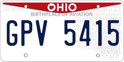 OH license plate GPV5415