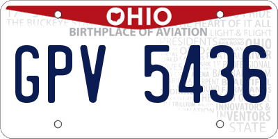 OH license plate GPV5436