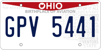 OH license plate GPV5441