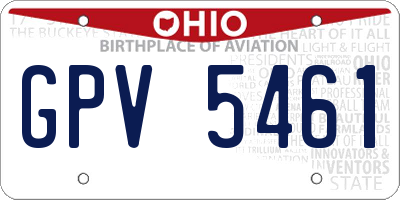 OH license plate GPV5461