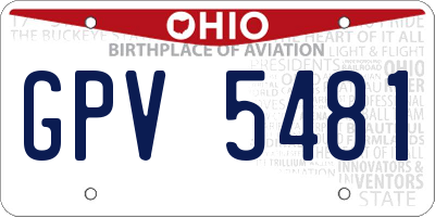 OH license plate GPV5481