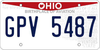 OH license plate GPV5487