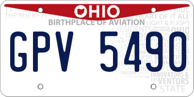 OH license plate GPV5490
