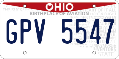 OH license plate GPV5547