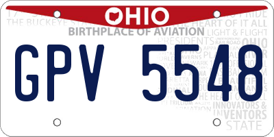 OH license plate GPV5548