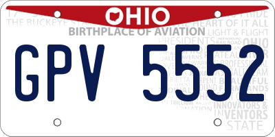 OH license plate GPV5552