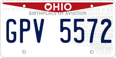 OH license plate GPV5572