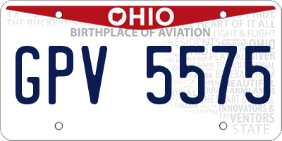 OH license plate GPV5575