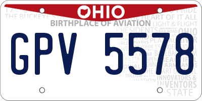 OH license plate GPV5578