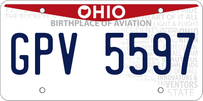 OH license plate GPV5597