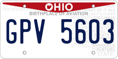 OH license plate GPV5603