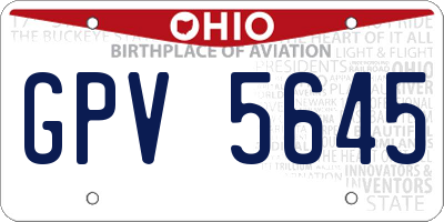 OH license plate GPV5645
