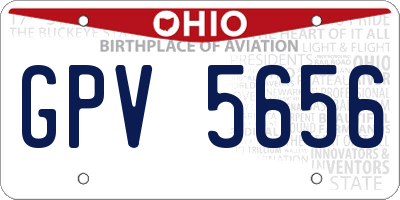 OH license plate GPV5656