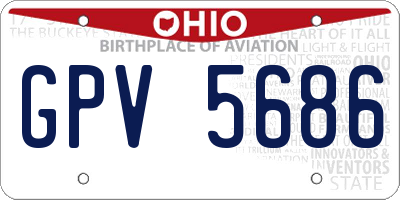 OH license plate GPV5686