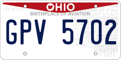 OH license plate GPV5702