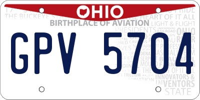 OH license plate GPV5704