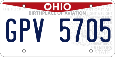 OH license plate GPV5705