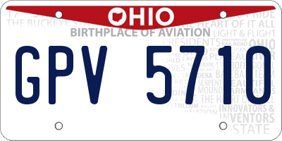 OH license plate GPV5710