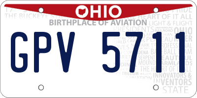 OH license plate GPV5711