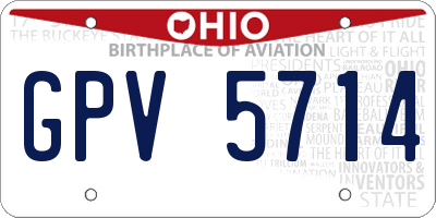 OH license plate GPV5714