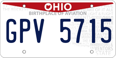 OH license plate GPV5715
