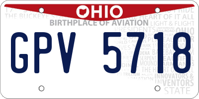 OH license plate GPV5718