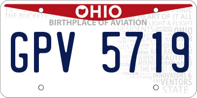 OH license plate GPV5719