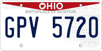 OH license plate GPV5720