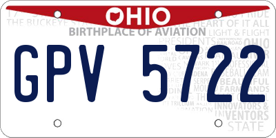 OH license plate GPV5722