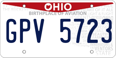 OH license plate GPV5723