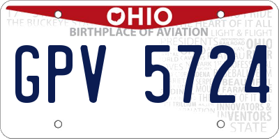 OH license plate GPV5724