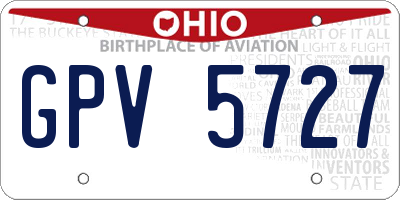 OH license plate GPV5727