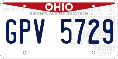 OH license plate GPV5729