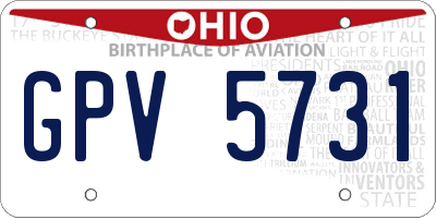OH license plate GPV5731