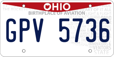 OH license plate GPV5736
