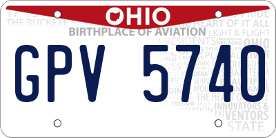 OH license plate GPV5740
