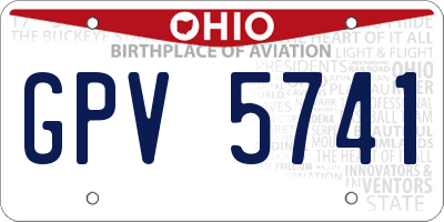 OH license plate GPV5741