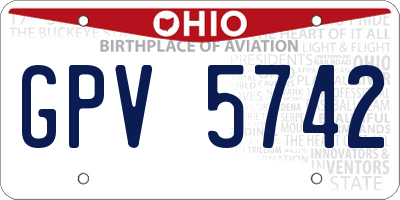 OH license plate GPV5742