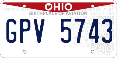 OH license plate GPV5743