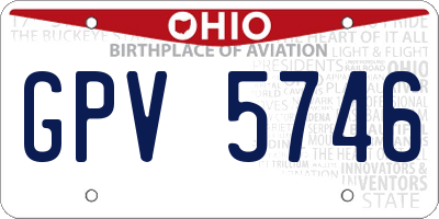 OH license plate GPV5746