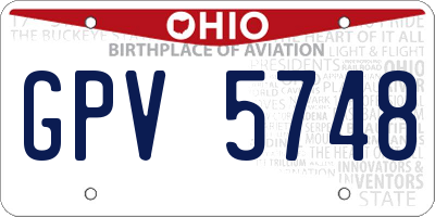 OH license plate GPV5748