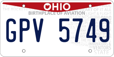 OH license plate GPV5749