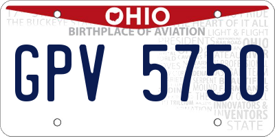 OH license plate GPV5750