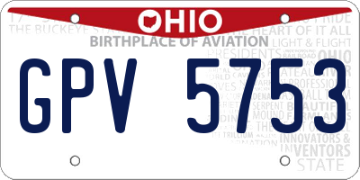 OH license plate GPV5753