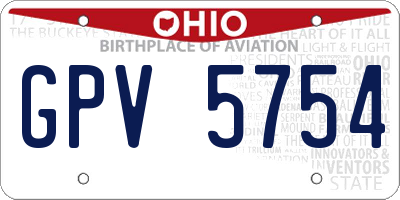 OH license plate GPV5754