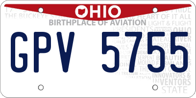 OH license plate GPV5755