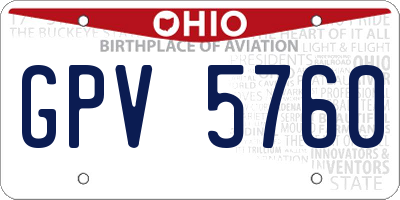 OH license plate GPV5760