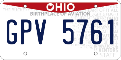 OH license plate GPV5761