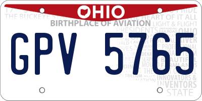 OH license plate GPV5765
