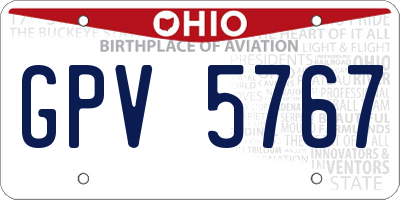 OH license plate GPV5767